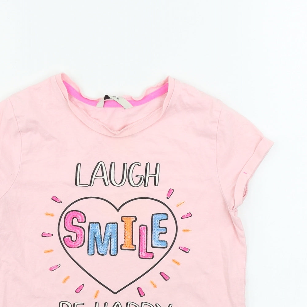 George  Girls Pink   Basic T-Shirt Size 10-11 Years