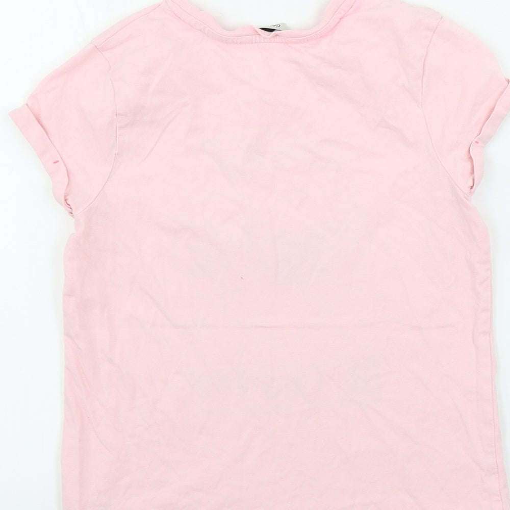 George  Girls Pink   Basic T-Shirt Size 10-11 Years