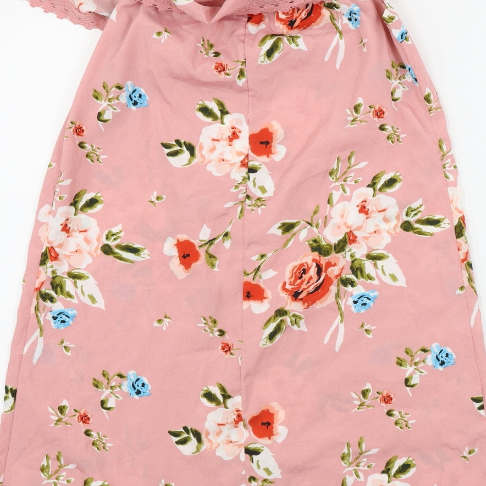 Primark  Womens Pink Floral  A-Line  Size 6
