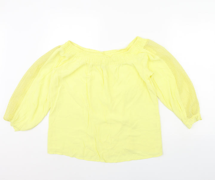 F&F Womens Yellow Basic Blouse Size 14
