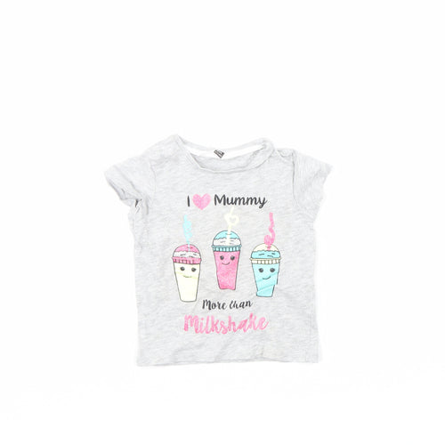 PEP & cO Girls Grey   Basic T-Shirt Size 18-24 Months