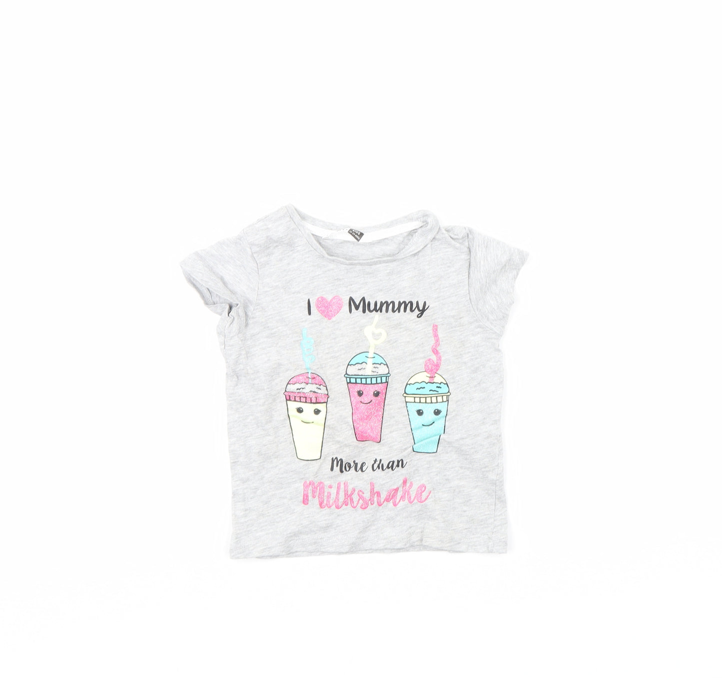 PEP & cO Girls Grey   Basic T-Shirt Size 18-24 Months