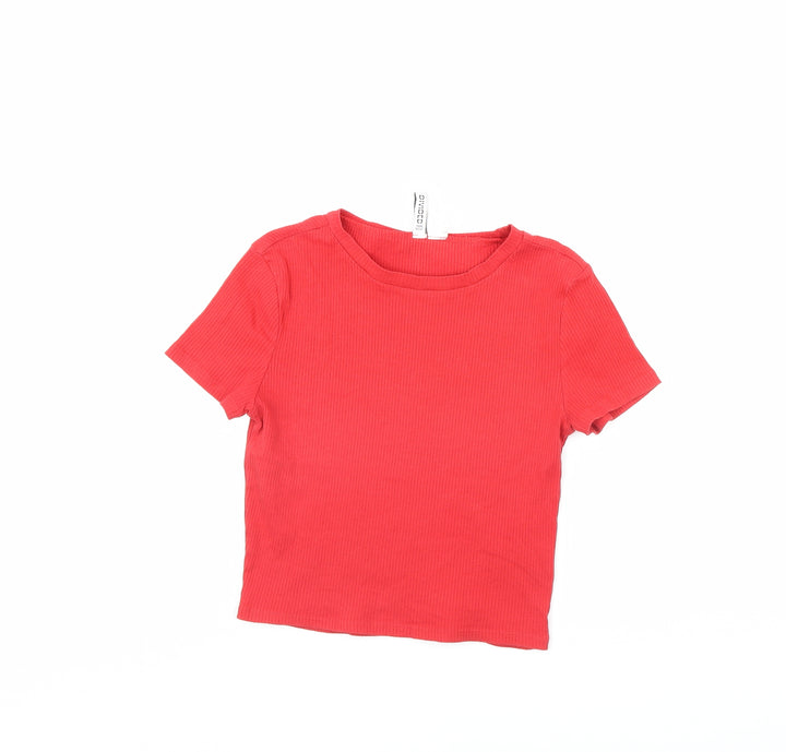 Divided Womens Red   Cropped T-Shirt Size M