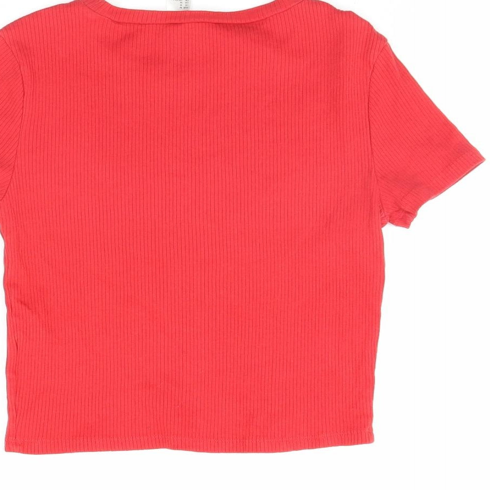 Divided Womens Red   Cropped T-Shirt Size M