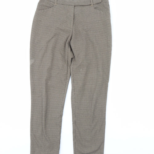 Oasis Womens Brown Herringbone  Trousers  Size 10 L27 in