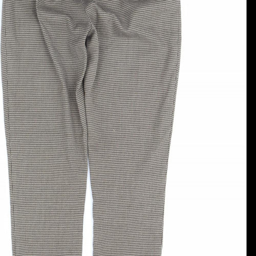 Oasis Womens Brown Herringbone  Trousers  Size 10 L27 in