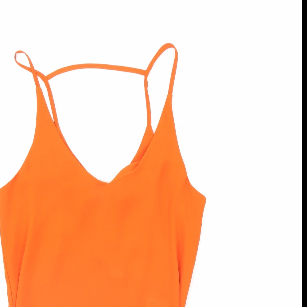 H&M Womens Orange   Basic Tank Size 8