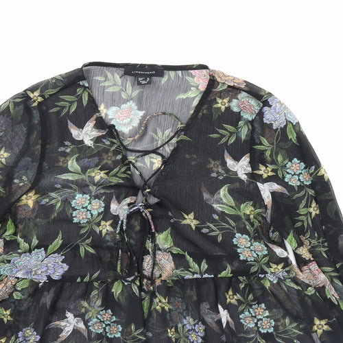 Atmosphere Womens Black Floral  Basic Blouse Size 10