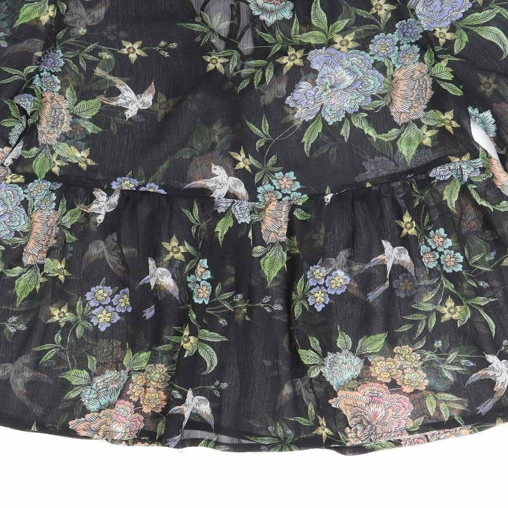 Atmosphere Womens Black Floral  Basic Blouse Size 10
