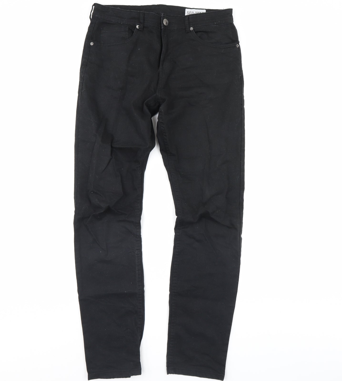 Denim & Co. Mens Black  Denim Straight Jeans Size 32 in L34 in