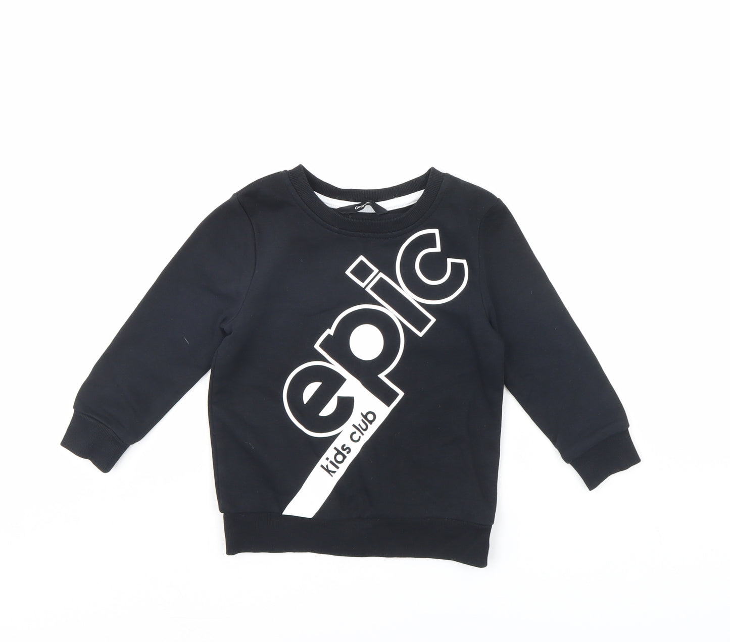 George Boys Black   Pullover Jumper Size 2 Years