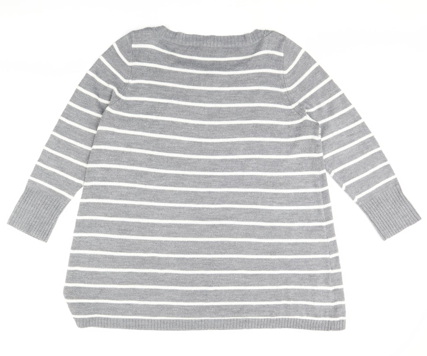 George Womens Grey Striped  Pullover Jumper Size 24