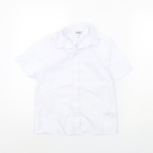 m&s Boys White   Basic Button-Up Size 8 Years