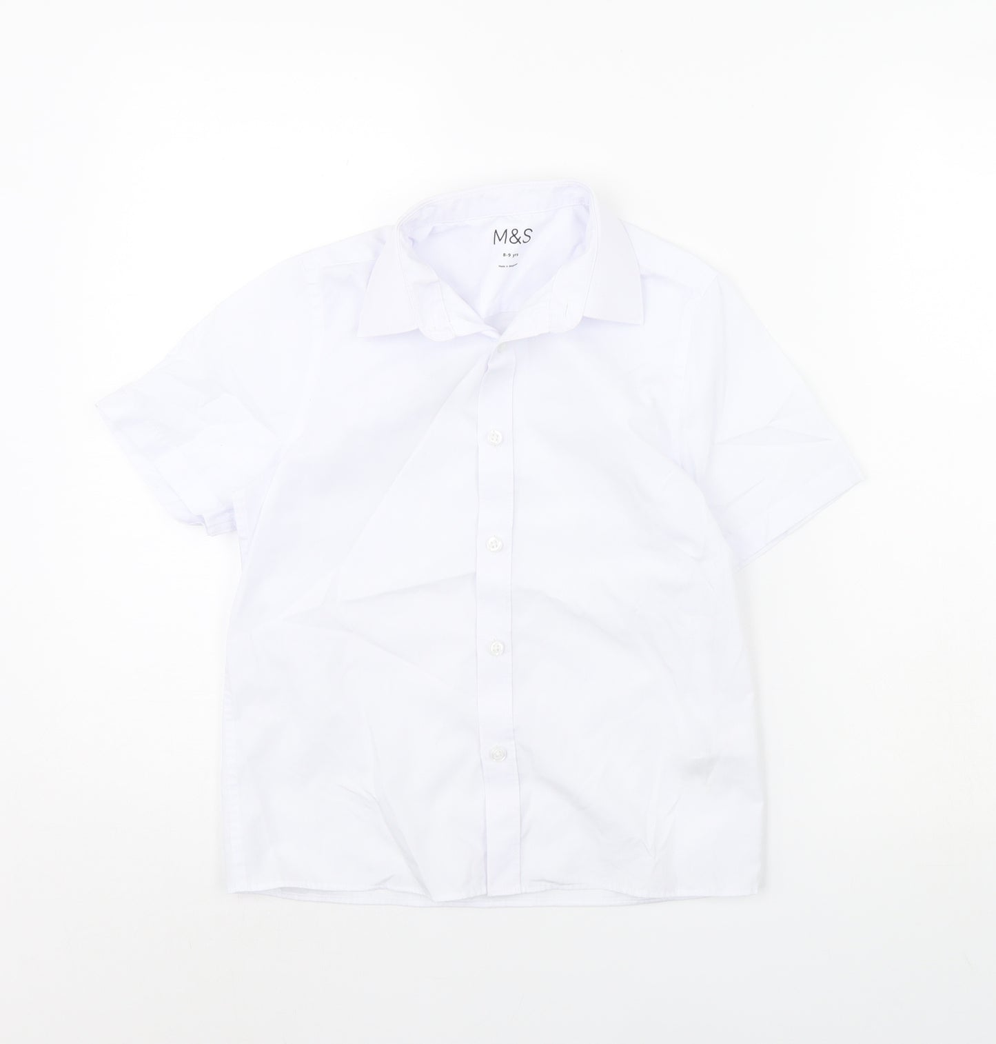 m&s Boys White   Basic Button-Up Size 8 Years