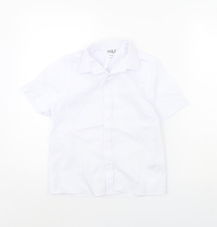 m&s Boys White   Basic Button-Up Size 8 Years