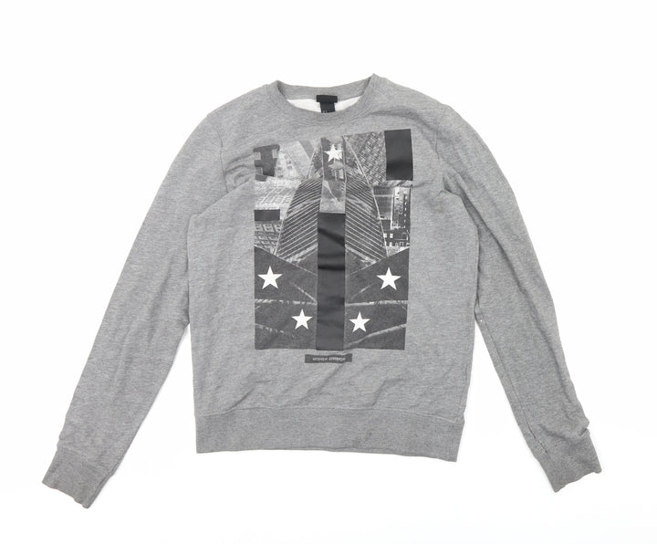 H&M Mens Grey Pullover Jumper Size S