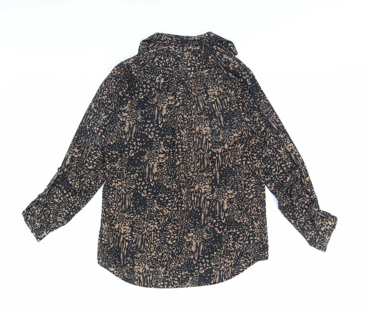 Primark Womens Brown Animal Print  Basic Blouse Size 6