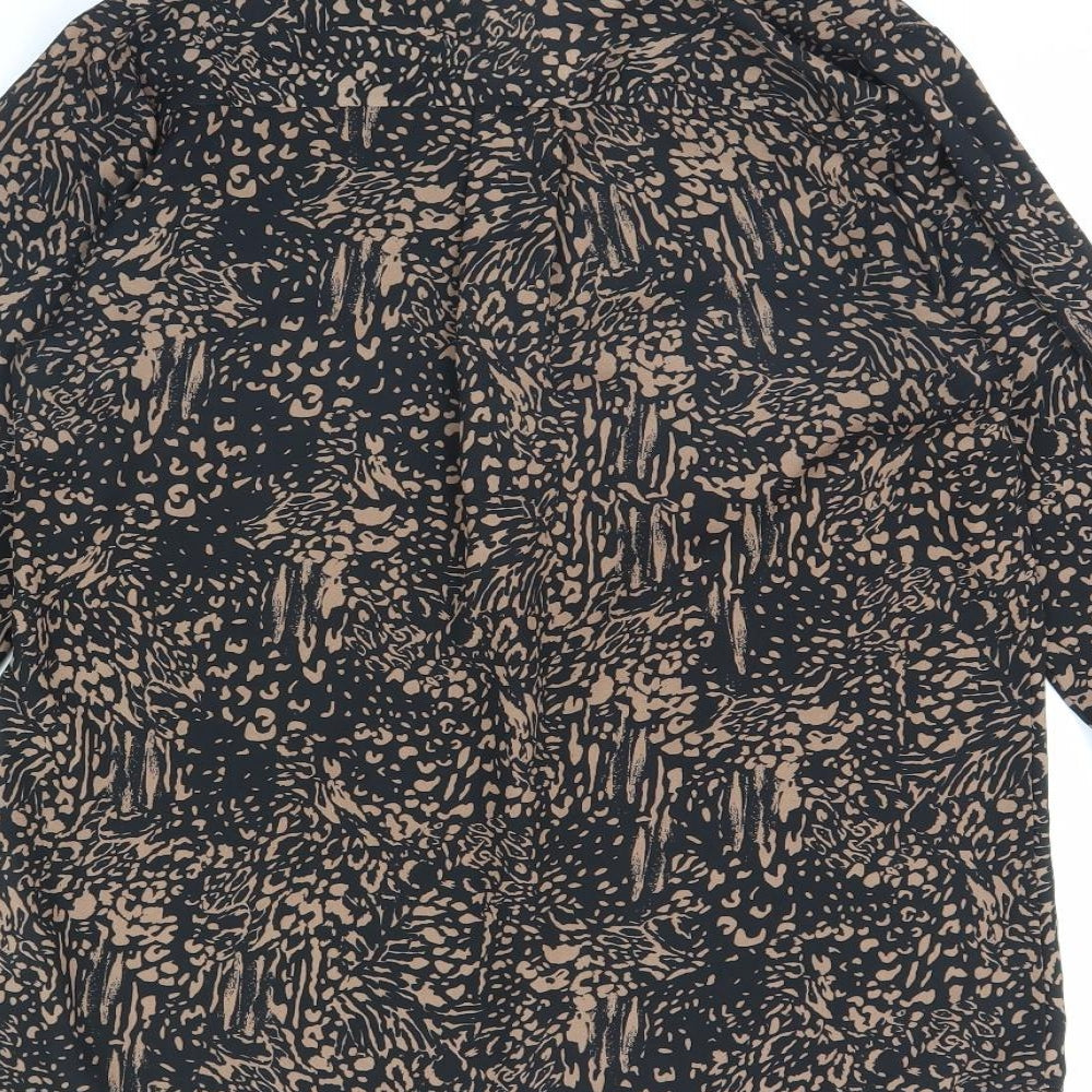 Primark Womens Brown Animal Print  Basic Blouse Size 6