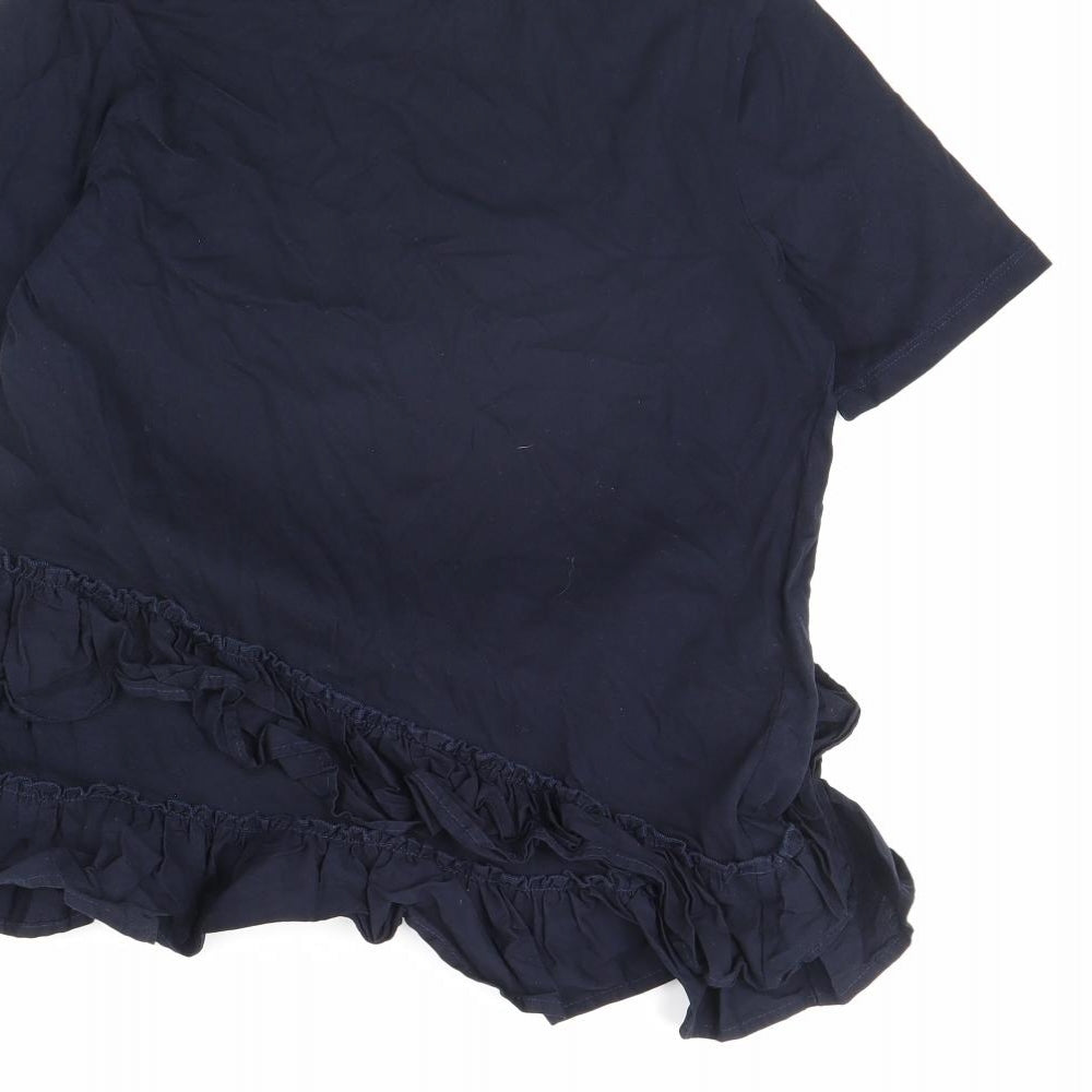 Warehouse Womens Blue   Cropped Blouse Size 10