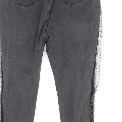Simply Be Womens Black  Denim Straight Jeans Size 42 in L29 in