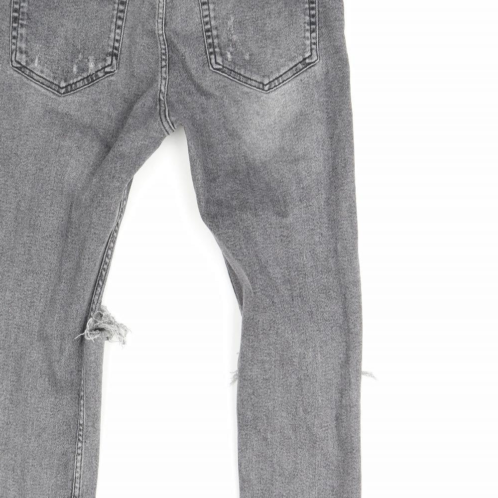 Zara Mens Grey  Denim Straight Jeans Size 34 in L30 in