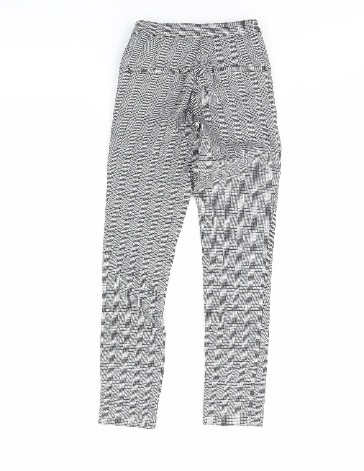 H&M Womens Black Check  Trousers  Size 6 L28 in