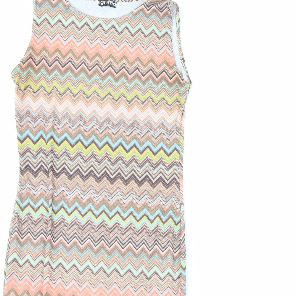 Graffic Womens Multicoloured Striped  Bodycon  Size M
