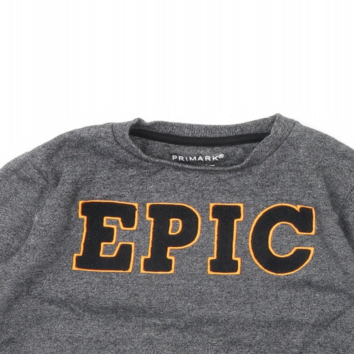 Primark Boys Grey   Pullover Jumper Size 6 Years  - Epic