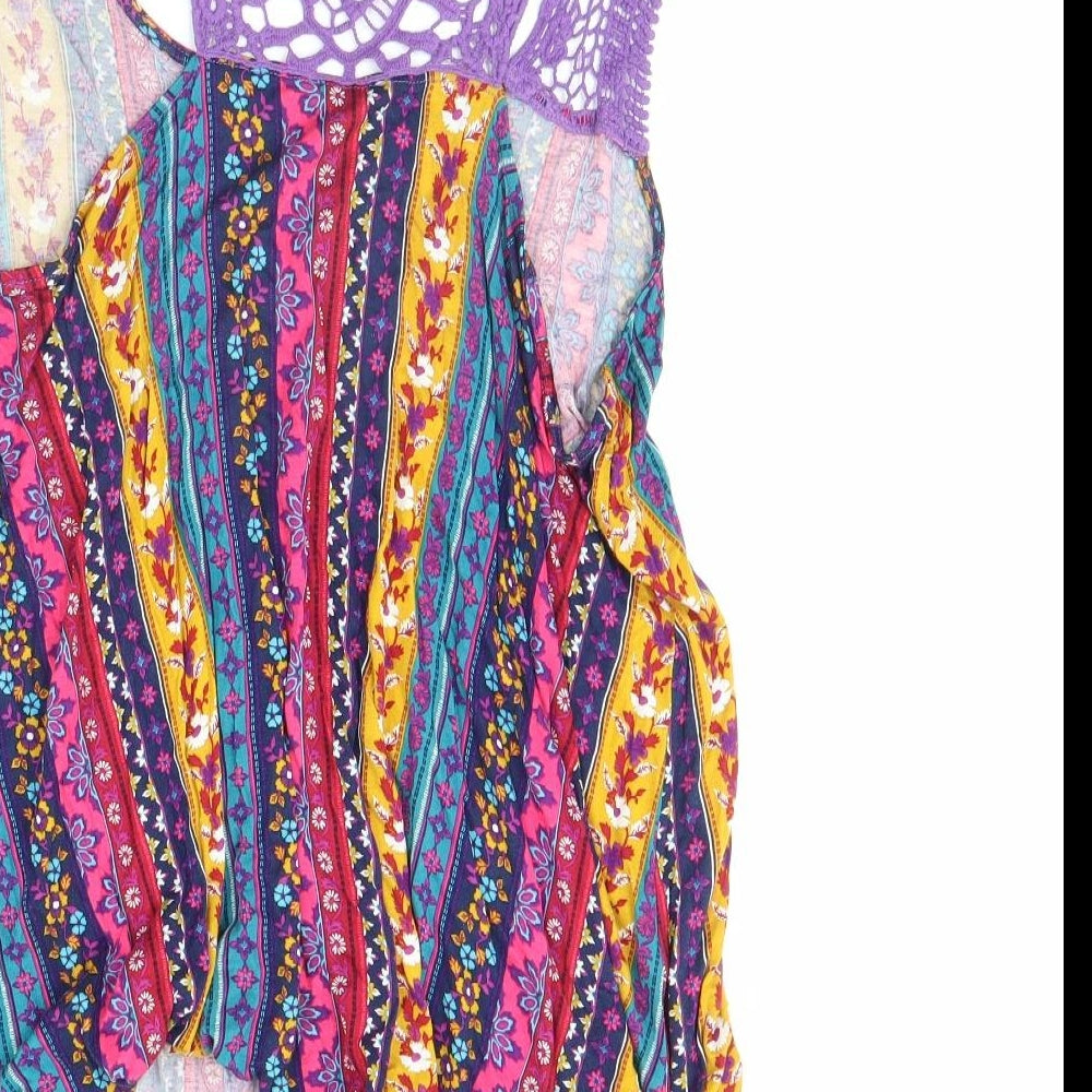 TU Womens Multicoloured Striped  Basic Tank Size 20