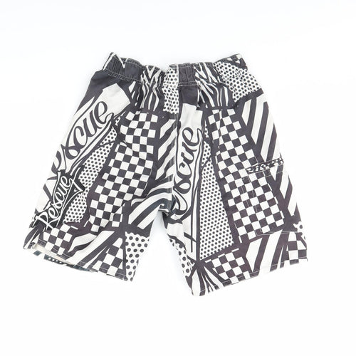RSO Mens Black Geometric  Sweat Shorts Size S