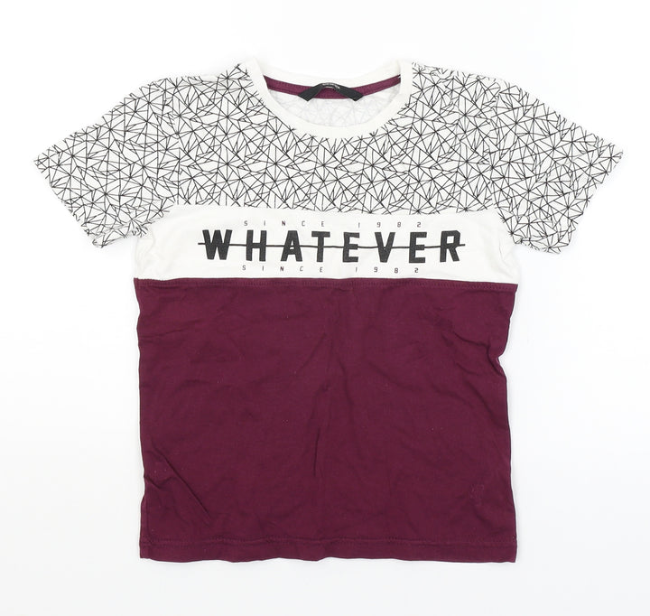 George Boys Red Basic T-Shirt Size 6-7 Years