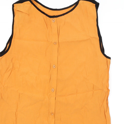 Preworn Womens Orange   Basic Button-Up Size M