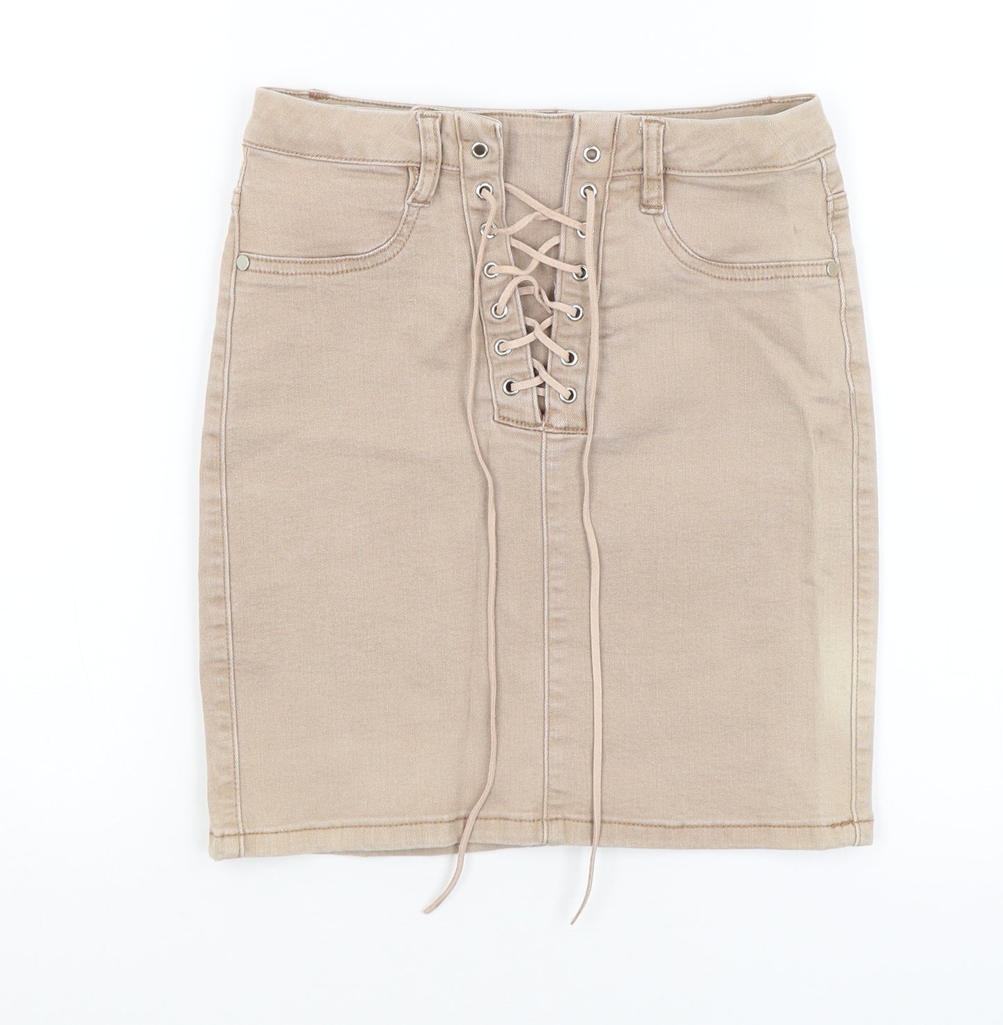 Missguided Womens Beige   Mini Skirt Size 6