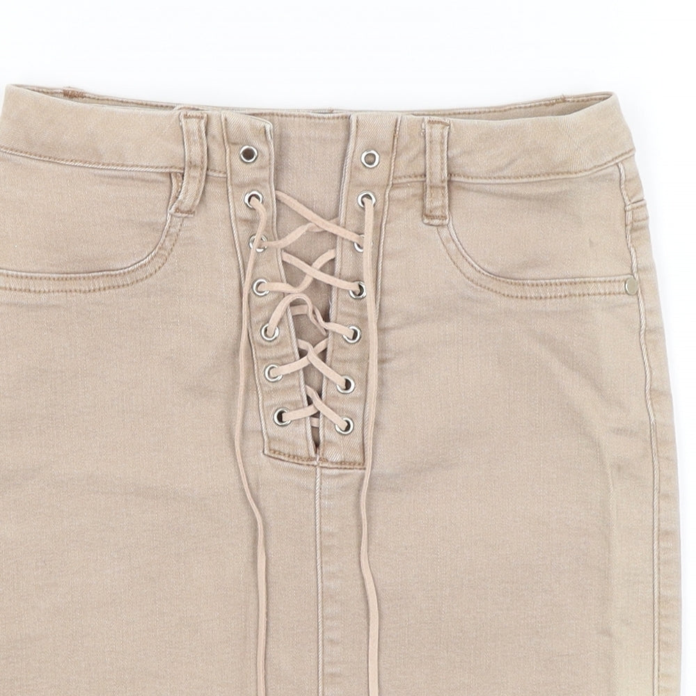 Missguided Womens Beige   Mini Skirt Size 6