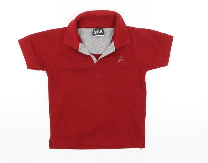Fashion 265 Baby Red   Basic Polo Size 12-18 Months