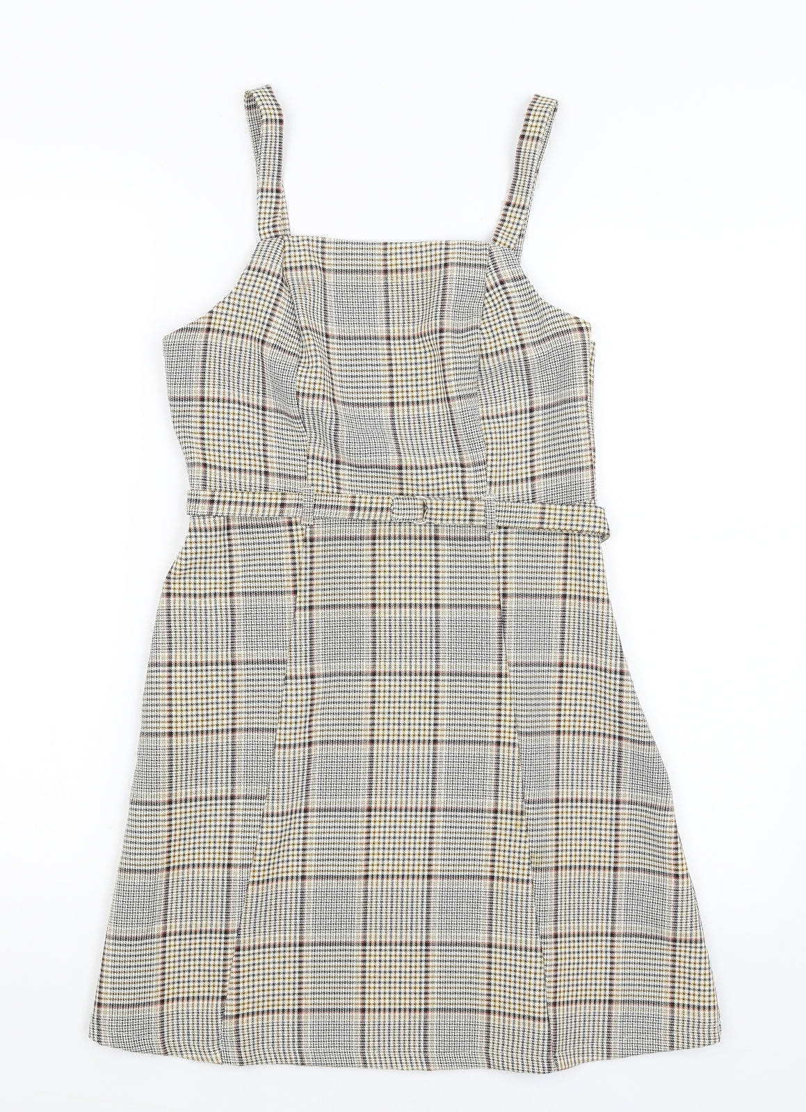 Primark Womens Beige Plaid  Fit & Flare  Size 8