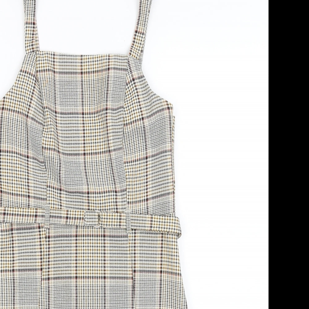 Primark Womens Beige Plaid  Fit & Flare  Size 8