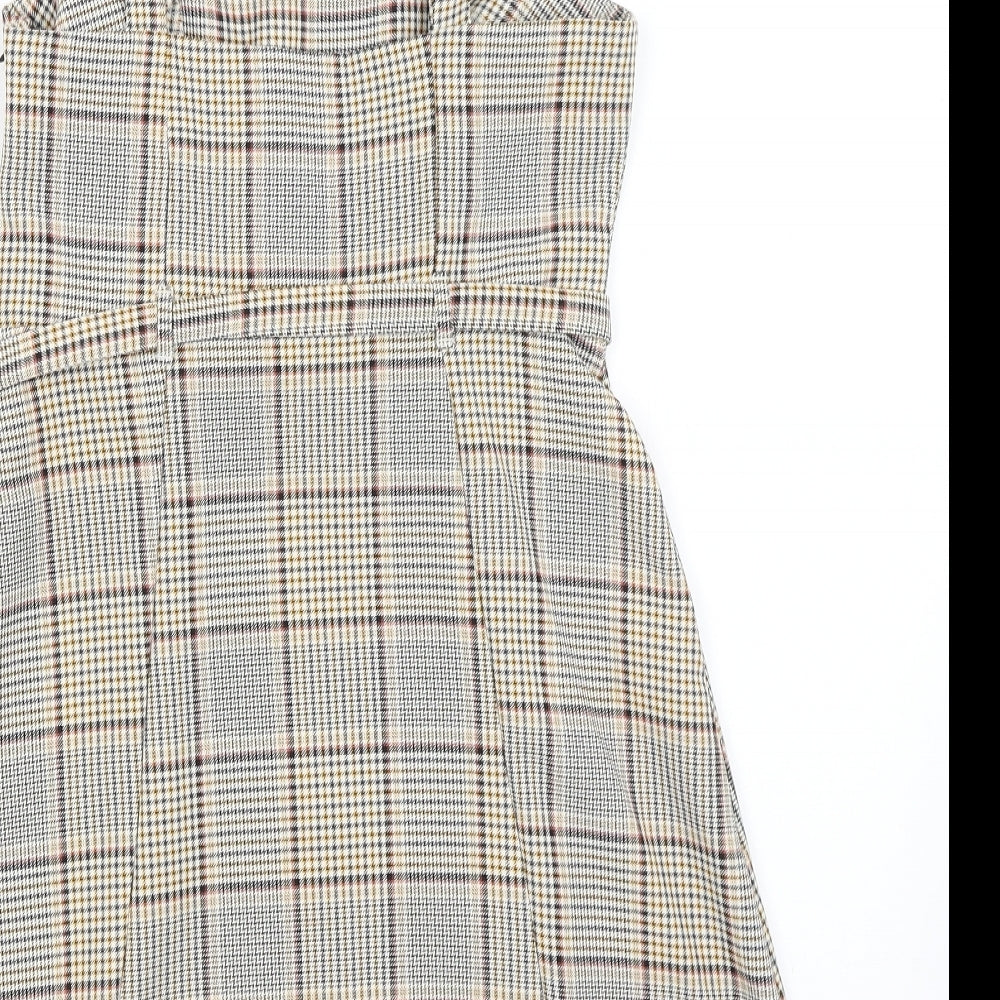 Primark Womens Beige Plaid  Fit & Flare  Size 8