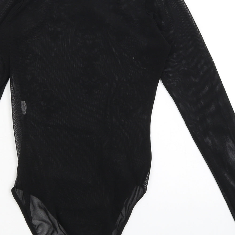 Boohoo Womens Black   Bodysuit One-Piece Size 6