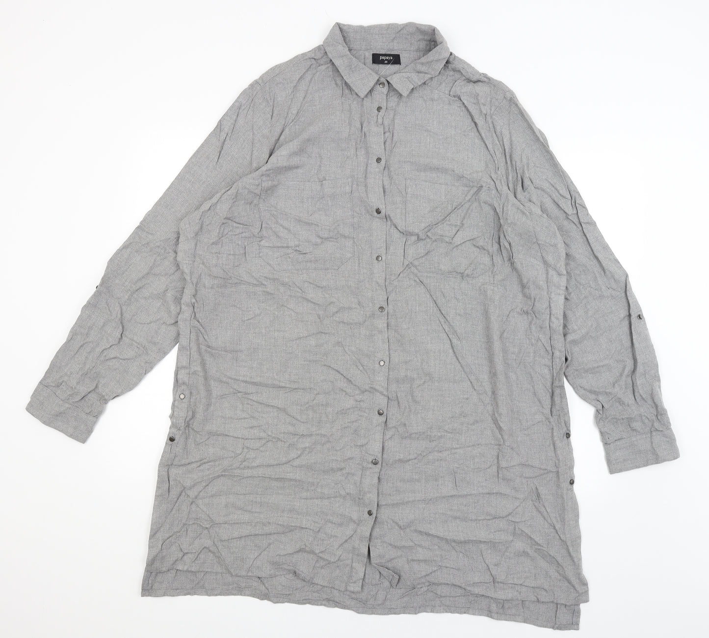 Papaya Womens Grey   Shirt Dress  Size 20
