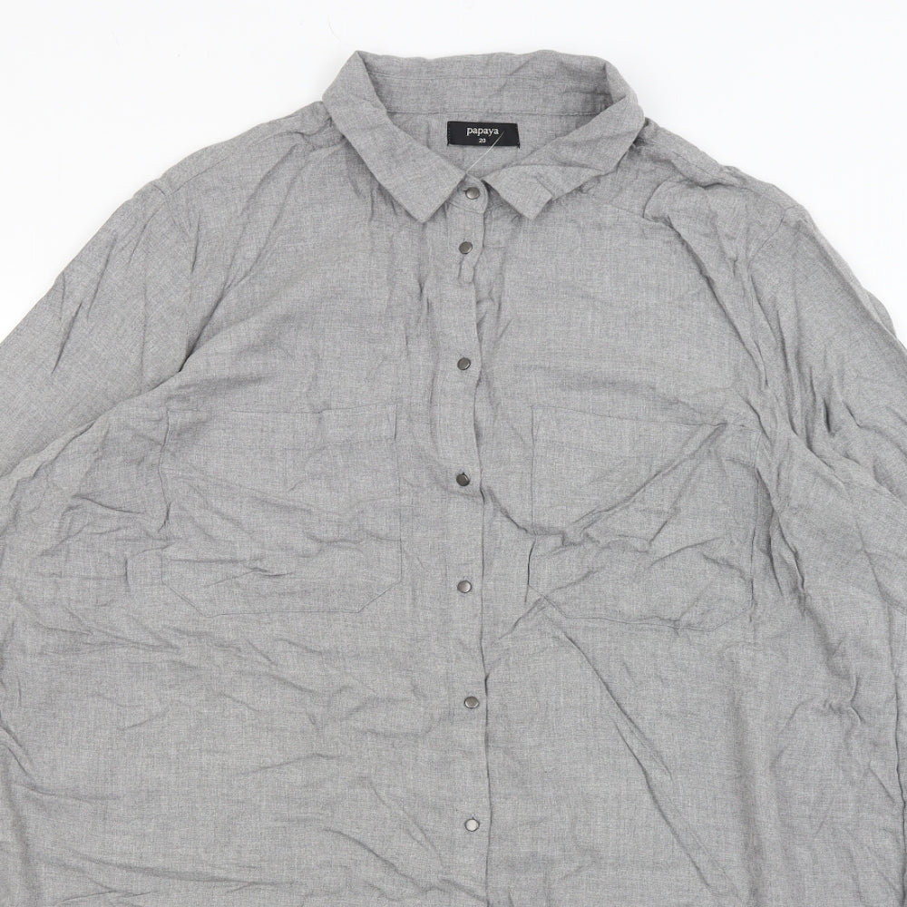 Papaya Womens Grey   Shirt Dress  Size 20