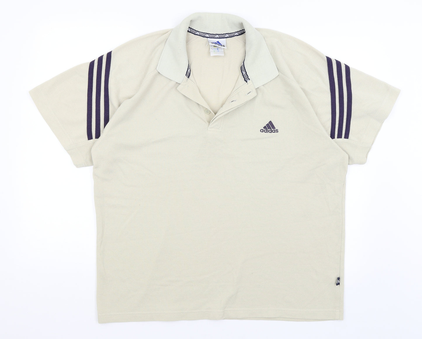 adidas Mens Beige    Polo Size L