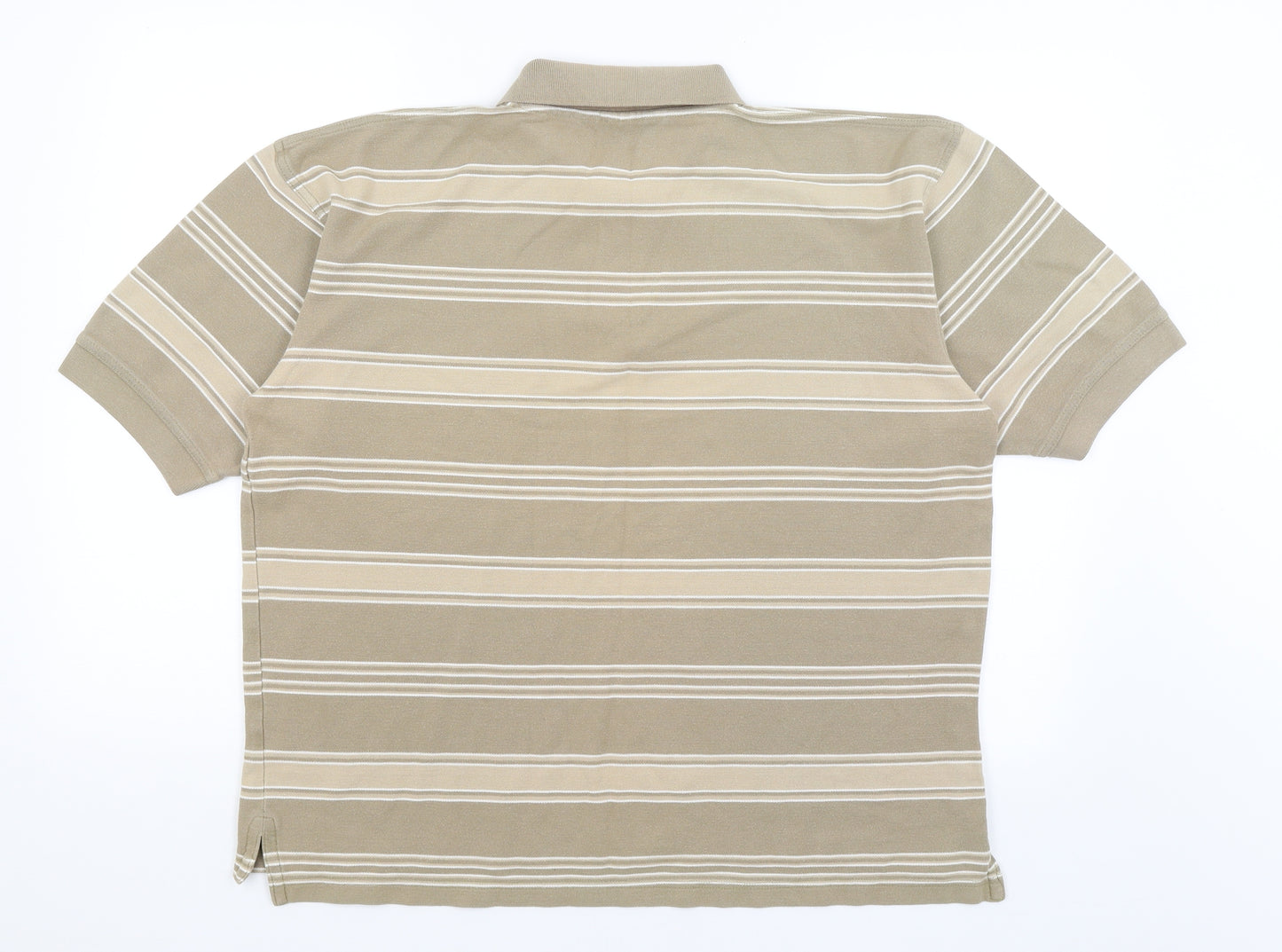 Springfield Mens Beige Striped   Polo Size L