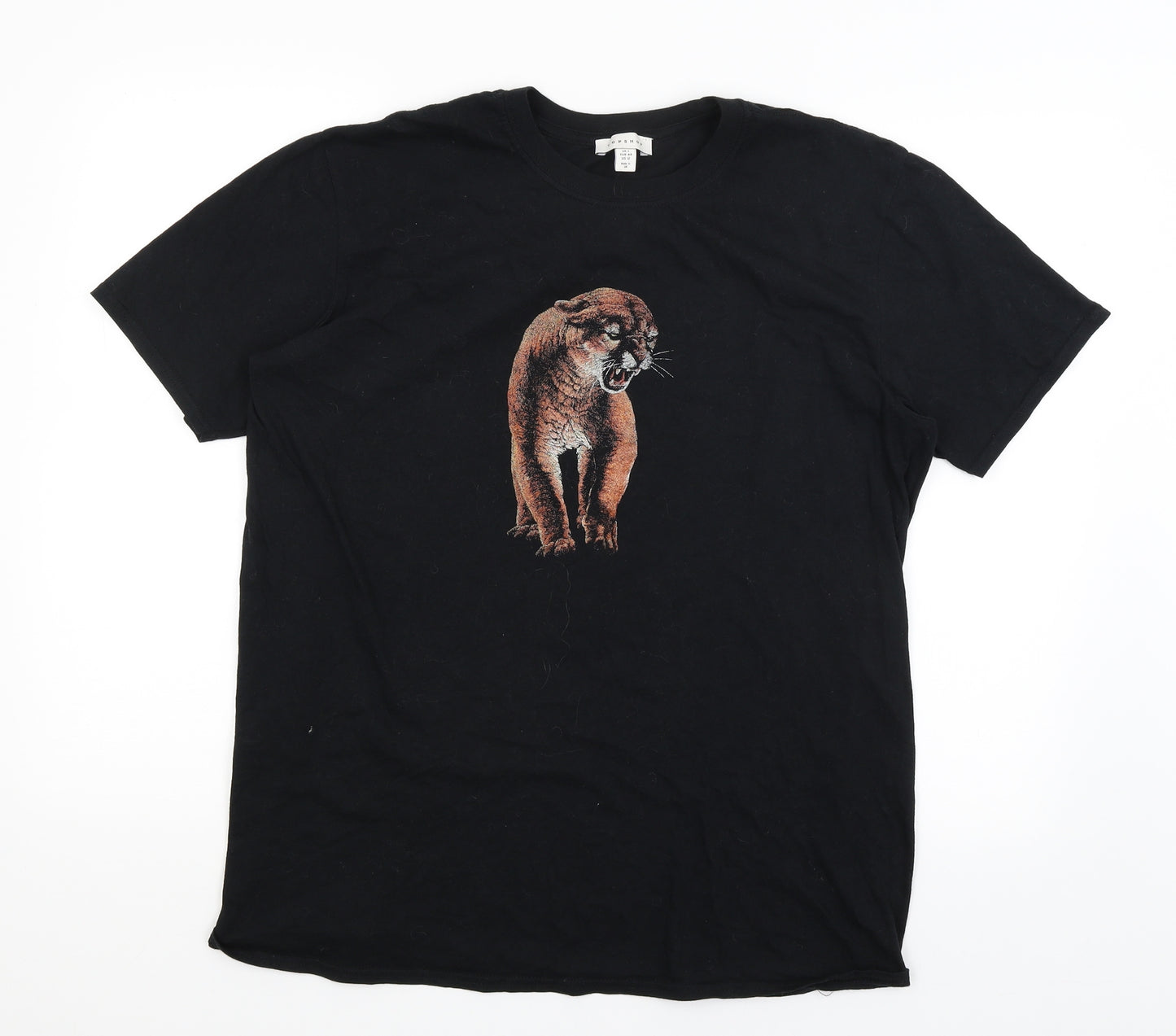 Topshop Womens Black   Basic T-Shirt Size L  - Mountain Lion