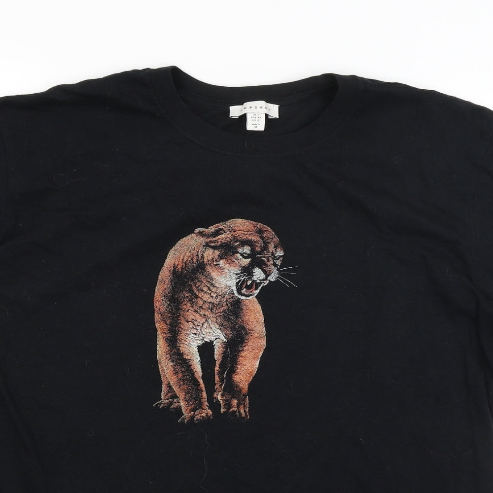 Topshop Womens Black   Basic T-Shirt Size L  - Mountain Lion