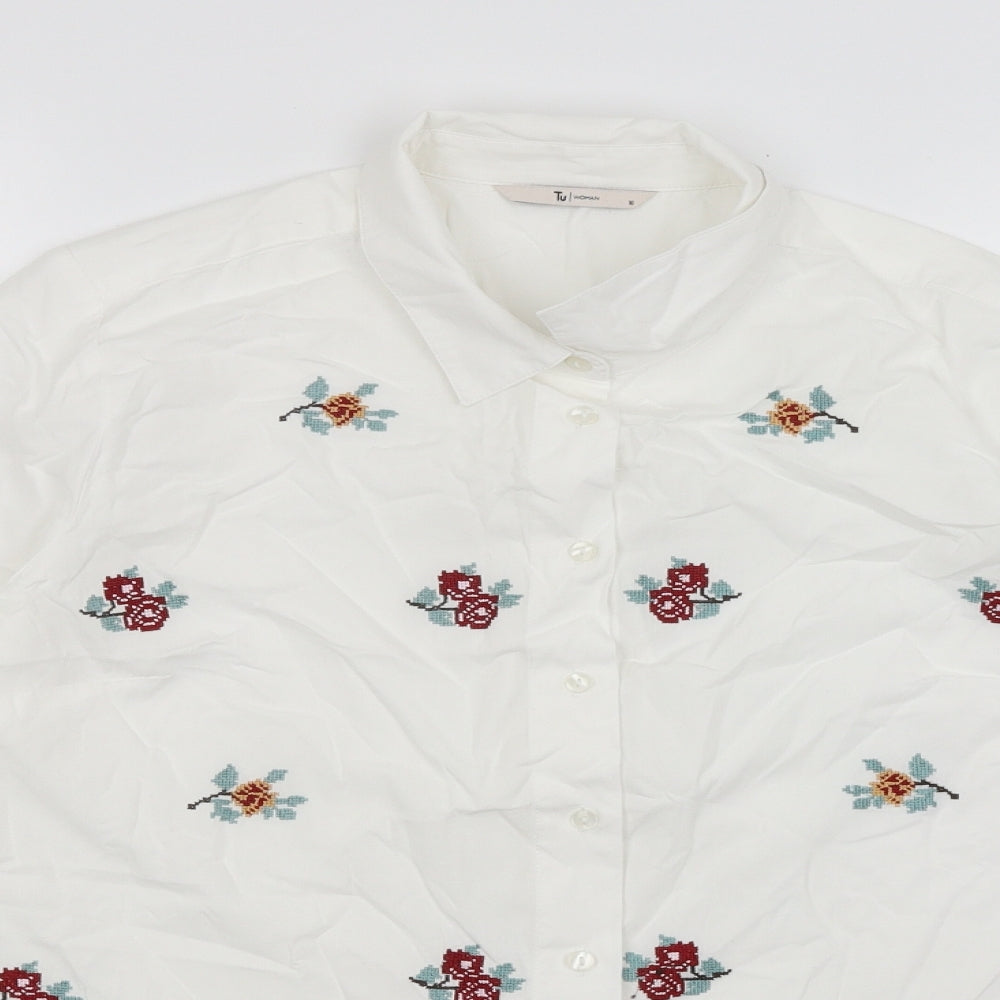 TU Womens White   Basic Button-Up Size 16