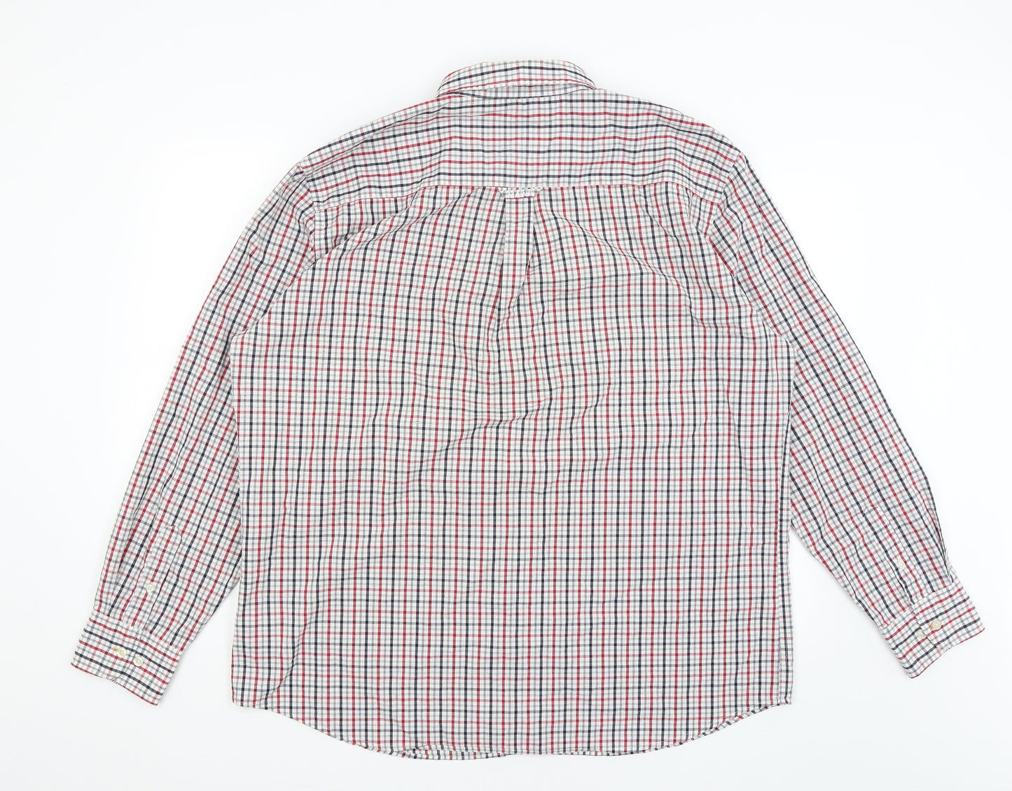 Maine Mens White Check   Button-Up Size XL