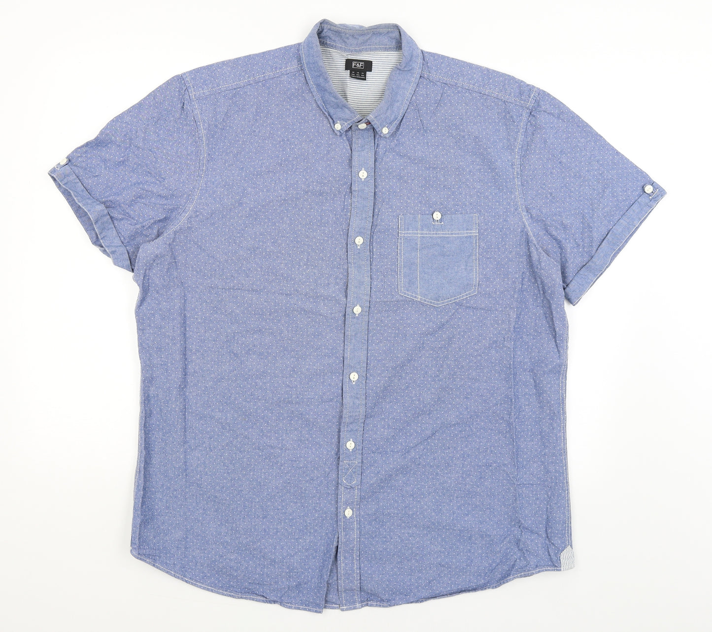 F&F Mens Blue    Button-Up Size 2XL