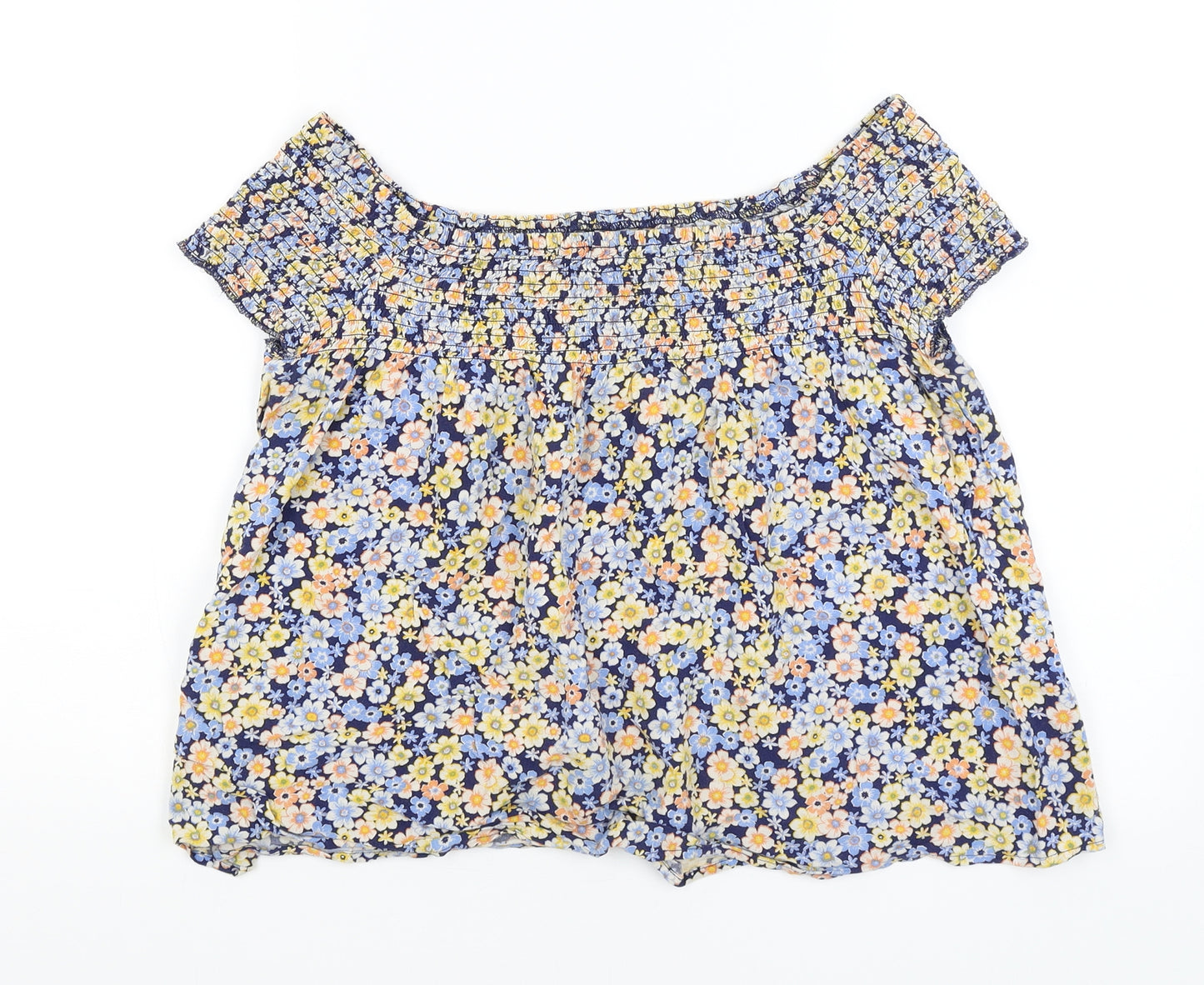 New Look Womens Blue Floral  Basic Blouse Size 12