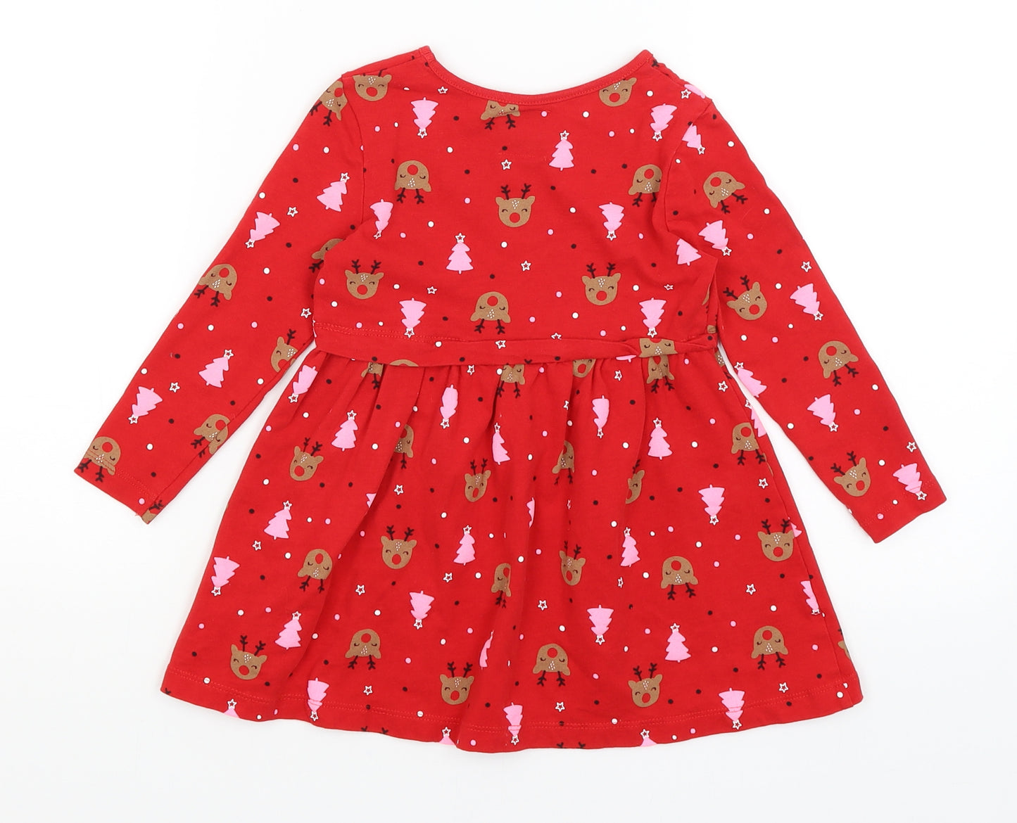 George Girls Red   Fit & Flare  Size 2-3 Years  - Christmas